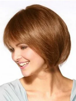 Graceful Monofilament Straight Chin Length Wigs For Cancer