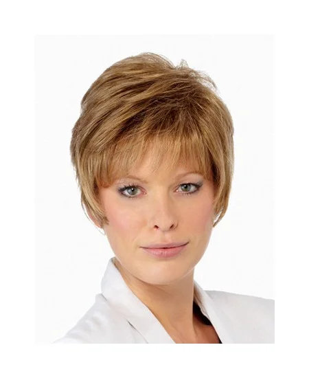 Graceful Blonde Straight Cropped Petite Wigs