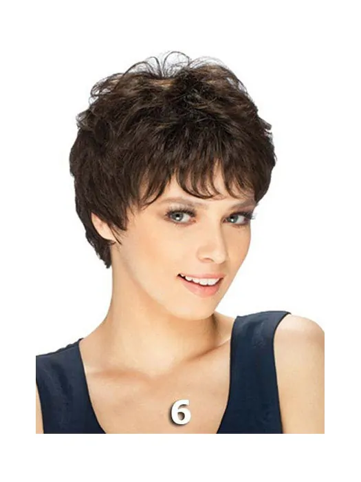 Brown Perfect Remy Human Hair Straight Short Wigs