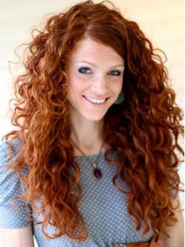 Cheapest Long Curly Lace Front Copper Wigs 20  inch