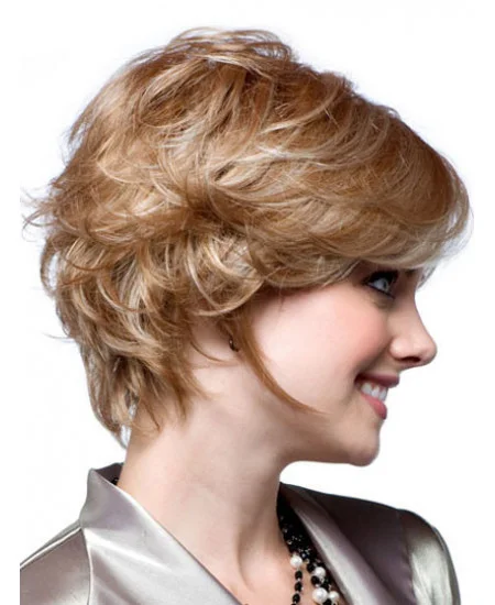 Blonde Wavy Synthetic Impressive Short Wigs
