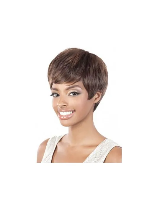 Brown Cool Layered Straight Short Wigs