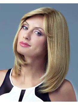 Designed Blonde Straight Shoulder Length Celebrity Wigs