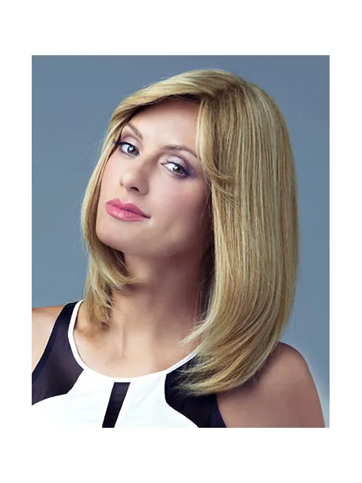 Designed Blonde Straight Shoulder Length Celebrity Wigs