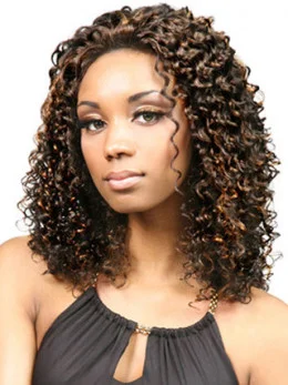 Lace Front Amazing Curly Synthetic Medium Wigs