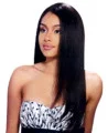 Elegant Black Straight Remy Human Hair Long Wigs