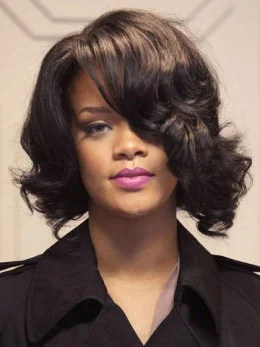 Good Lace Front Wavy Shoulder Length Rihanna Wigs