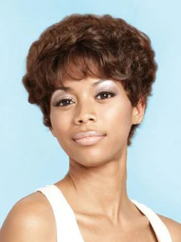 Perfect Brown Curly Short African American Wigs