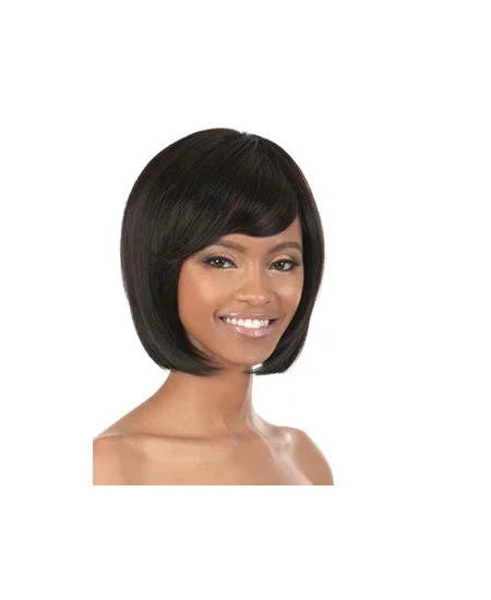 Elegant Black Straight Chin Length African American Wigs