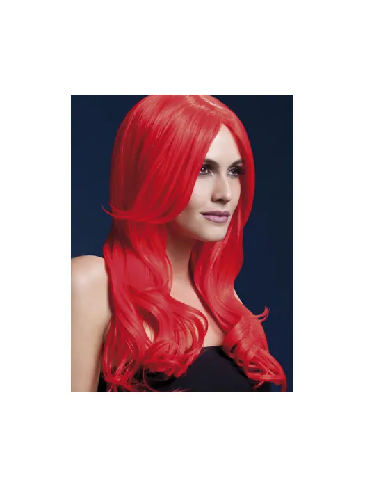 Beautiful Long Wavy Red Capless Synthetic Wigs