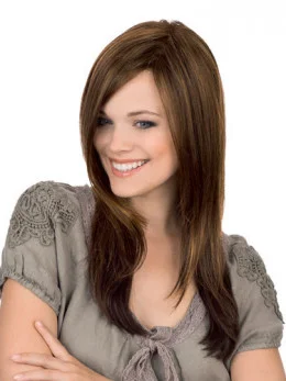 Gorgeous Remy Human Hair Monofilament Straight Long Wigs