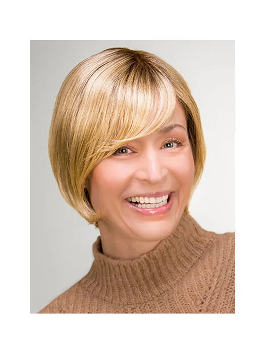 Synthetic 10 inch Straight Chin Length Blonde Bob Style Wig