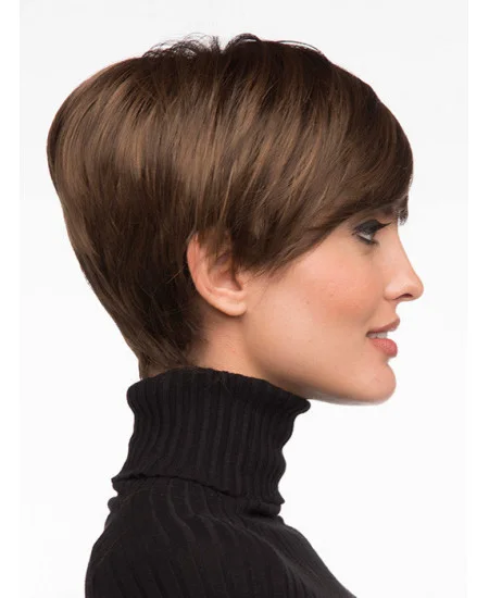 Monofilament Stylish Boycuts Synthetic Wigs For Cancer