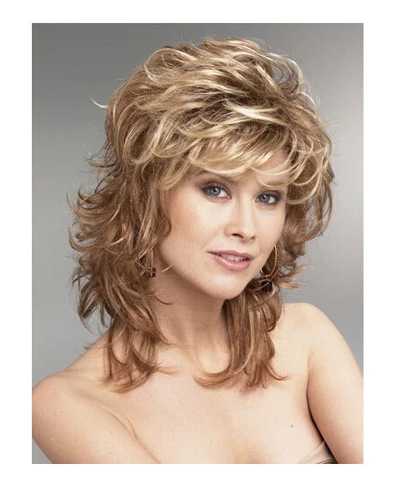 Blonde Wavy Synthetic Perfect Medium Wigs