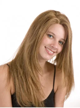 Durable Remy Human Hair Brown Straight Long Wigs