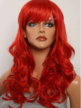 20  inches Long Wavy Elegent Lace Front Red Synthetic Wigs