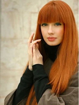 Online Long Straight Lace Front Copper Wigs 26  inch