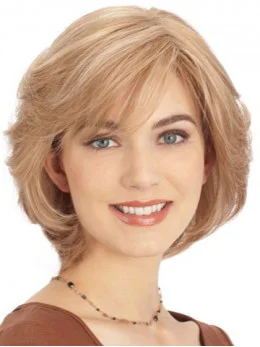 Blonde Monofilament Remy Human Hair Impressive Wigs For Cancer