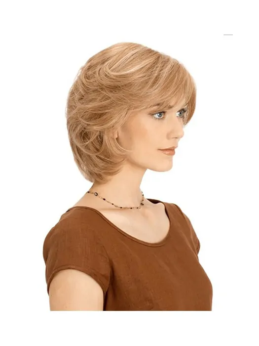 Blonde Monofilament Remy Human Hair Impressive Wigs For Cancer
