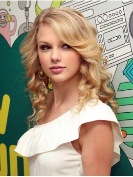 Comfortable Blonde Wavy Shoulder Length Taylor Swift Wigs