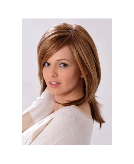 Fabulous Brown Straight Shoulder Length Synthetic Wigs