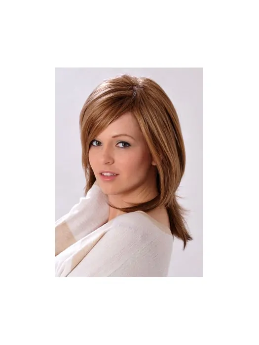 Fabulous Brown Straight Shoulder Length Synthetic Wigs
