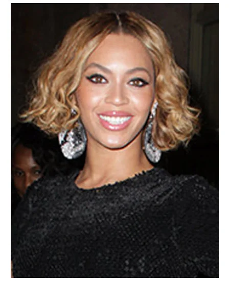 Comfortable Blonde Curly Chin Length Beyonce Wigs
