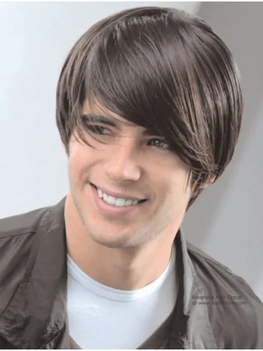 Brown Straight Remy Human Hair Sassy Men Wigs