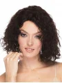 Faddish Brown Curly Shoulder Length Human Hair Wigs