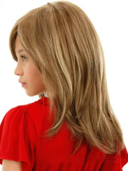 Flexibility Blonde Straight Shoulder Length Kids Wigs