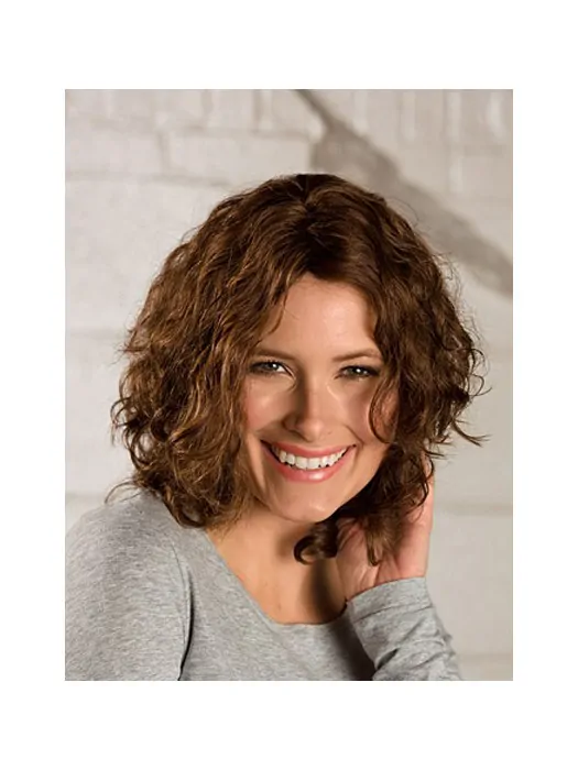 Brown Pleasing Curly Synthetic Medium Wigs