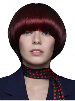Remy Human Hair 10 inch Straight Chin Length Red Wigs Bobs