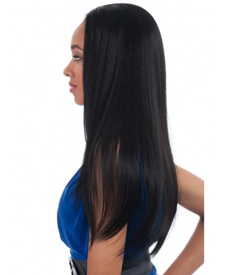 Unique Black Straight Long Human Hair Wigs and Half Wigs