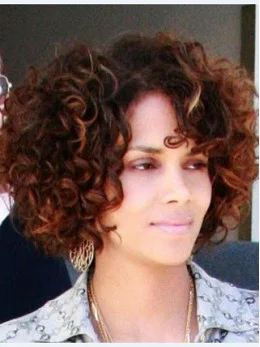 Halle Berry Voluminous and Vivacious Short Curly Lace Human Hair wig