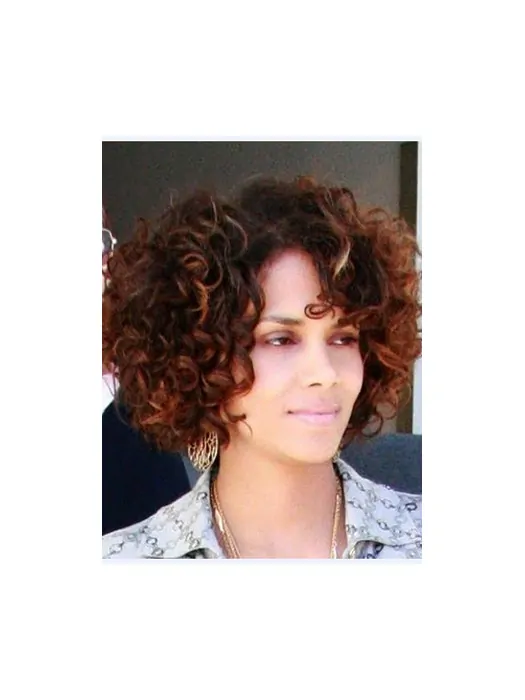 Halle Berry Voluminous and Vivacious Short Curly Lace Human Hair wig