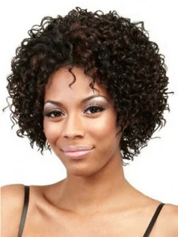 Discount Lace Front Curly Chin Length Lace Wigs