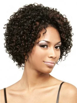 Discount Lace Front Curly Chin Length Lace Wigs