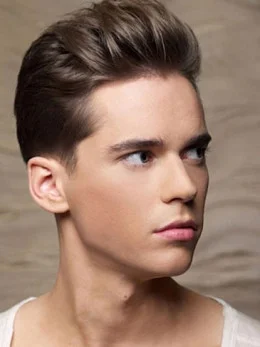 Exquisite Brown Straight Cropped Men Wigs