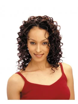 No-fuss Auburn Curly Shoulder Length African American Wigs