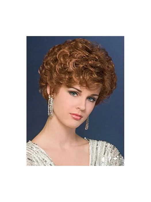 New Design Blonde Curly Cropped Synthetic Comfortable Wigs
