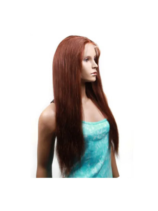 Fashionable Monofilament Straight Long Human Hair Lace Front Wigs