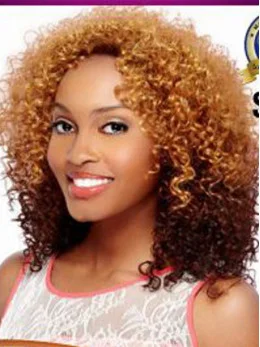 Amazing 14  inch long Curly Style Lace Front 100 per Remy Hair Ombre Wigs