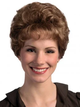 Top Brown Curly Short Classic Wigs