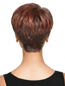 Mature Red Wavy Cropped African American Wigs