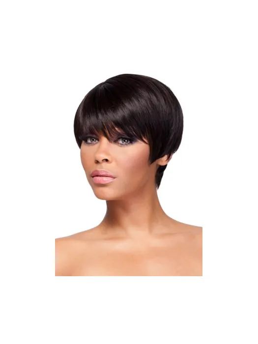 Cool Auburn Straight Cropped African American Wigs
