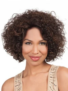 Designed Lace Front Curly Chin Length Lace Wigs