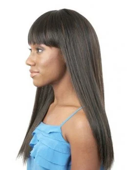 Exquisite Black Straight Long African American Wigs