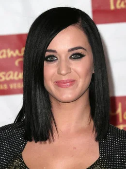 Elegant Black Straight Shoulder Length Katy Perry Wigs