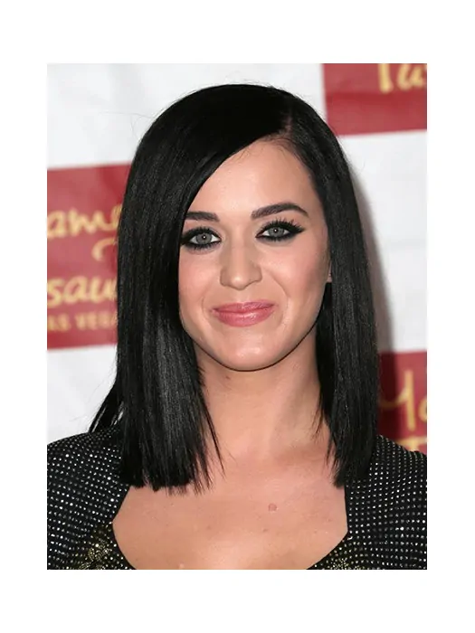 Elegant Black Straight Shoulder Length Katy Perry Wigs