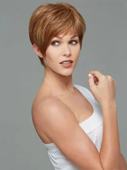 Comfortable Brown Straight Cropped Synthetic Wigs